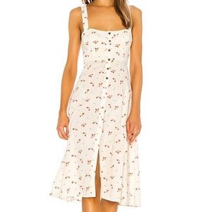 Weworewhat Harper Floral Midi Dress In White